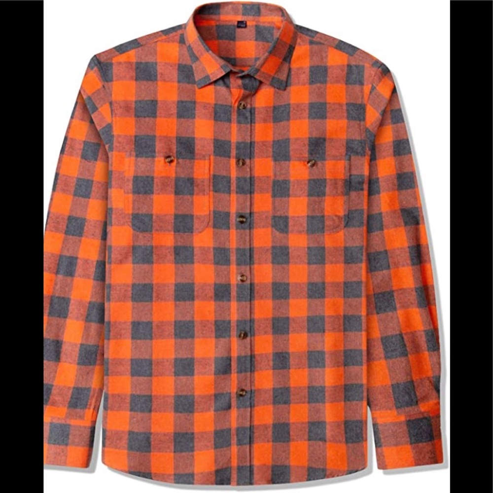 New Mens Cotton Flannel Long Sleeve Shirt Multiple Sizes - Picture 1 of 1